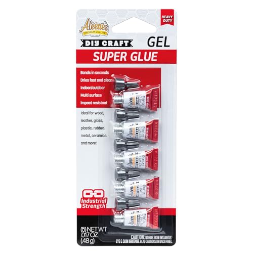 Aleene's DIY Craft Glue Gel, Industrial Strength Glue, Super Strong Adhesive, Clear, 5 Pack