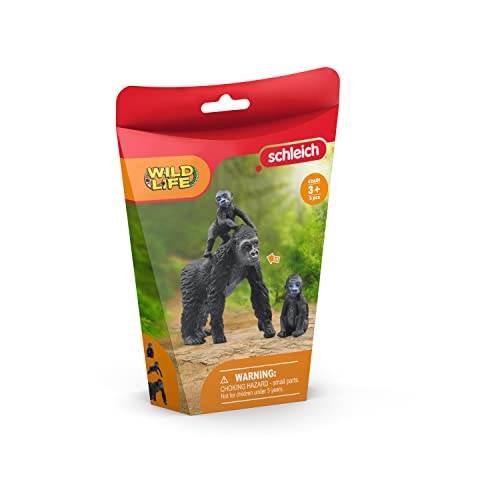 Schleich Wild Life - 3Pc Gorilla Family Playset - Kids Ages 3+ | 42601