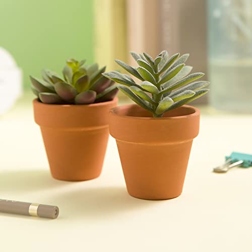 Fcacti 27 Pcs Small Mini Clay Pots 2.1'' Terracotta Pot Clay Ceramic Pottery Planter Cactus Flower Pots Succulent Nursery Pots- Great for Window Boxes, Cactus, Plants, Crafts, Wedding Favors - color: Terracotta