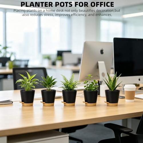 12 Pack 4 Inch African Violet Pots Self Watering, Self-Watering Planters with Drainage Holes & Reservoir, Black Brown Plastic Pots for Indoor Outdoor Plants, Succulents & Flowers - color: Black Brown, size: 4 inch 12pcs