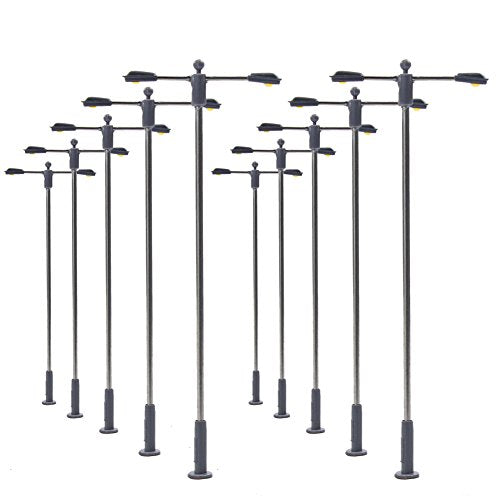 LQS11W 10pcs Model Railway Train Lamp Post Street Bright White Lights N TT Scale LEDs New