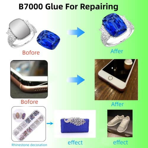 B 7000 110ML Super Glue for Phones, Jewelry & More - Clear, 3.7fl.oz - Includes Pry Tool, 2 Rubber Bands - size: 110ML