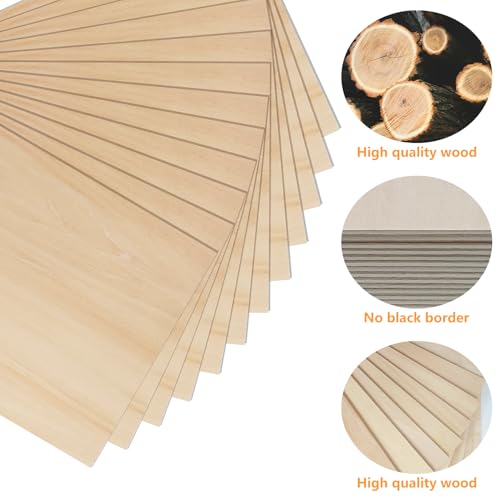 36 PCS Basswood Sheets for Crafts 8 x 12 x 1/16 in, 1.6mm Thick Unfinished Plywood for Laser Cutting Engraving, Architectural Model and DIY Ornaments