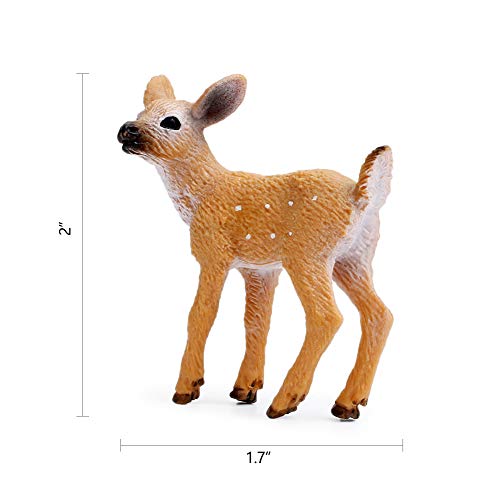 RESTCLOUD Deer Figurines Cake Toppers, Deer Toys Figure, Small Woodland Animals Set of 9 - style: Pack of 9