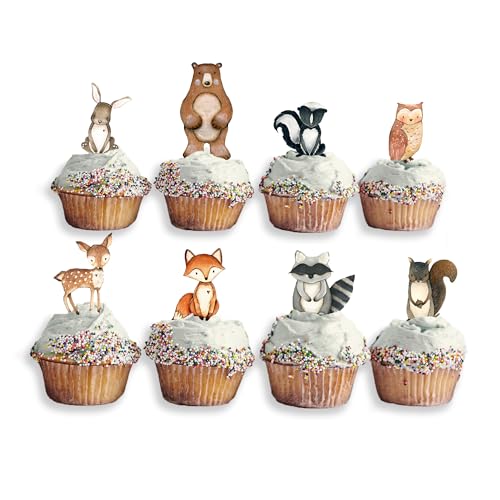 Forest Critters Painted Animal Cutout Shapes (Cupcake Topper (Set of 1)) - size: Cupcake Topper (Set of 1)
