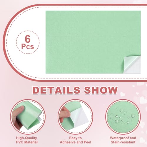 uxcell 6 Sheets Miniature Dollhouse Wallpaper, Silk Pattern Self-Adhesive PVC Flooring Wall, Mini Wall Decor for Dollhouse Sand Table Model Accessories 11.81 x 7.87 Inch (Green) - color: Green