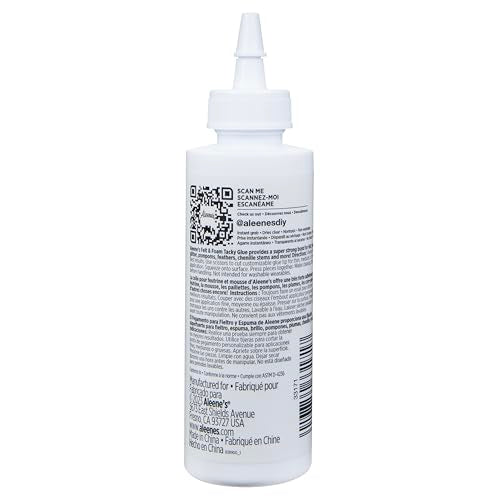 Aleene's Felt & Foam Tacky Glue, Fast-Grab Craft Glue for Felt, Foam, Pom-Poms, Feathers & DIY Crafts, Clear-Drying, 4 fl. oz. - size: 4 fl. Oz.