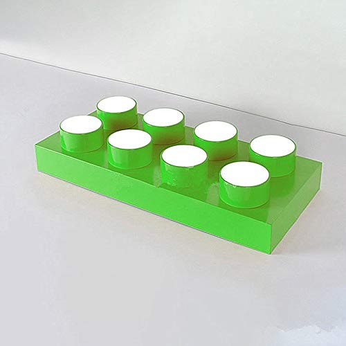 LAKIQ Modern Children Room Flush Mount Ceiling Light Fixture Acrylic Creative Colorful Block Toy Shape Kids Room Close to Ceiling Lighting for Kids Bedroom Kindergarten Playground(Rectangle,Green) - color: Green, size: Rectangle