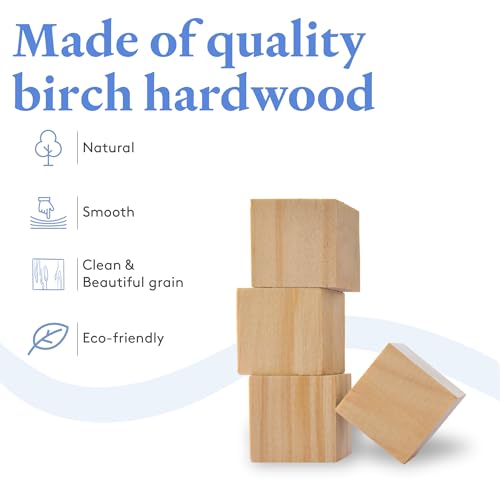 DIY Wooden Cubes 1/2-inch, Pack of 100 Small Blank Wooden Blocks, Unfinished Wood Blocks for Crafts, and DIY, by Woodpeckers - size: 1/2 inch