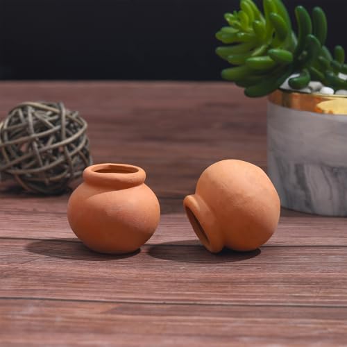 ONEST 6 Pieces Miniature Tiny Clay Pots Mini Flower Pottery Planter for DIY Garden Plants Office Home Decoration - color: 6 Pieces