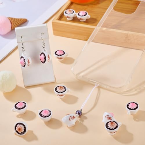 FASHEWELRY 20Pcs Mini Coffee Cups Resin Miniature Ornaments Coffee Mug Model Tea Cup Halloween Dollhouse Miniatures for Keychain Dollhouse Party Decor Ornaments - color: 2 Colors-coffee Cups