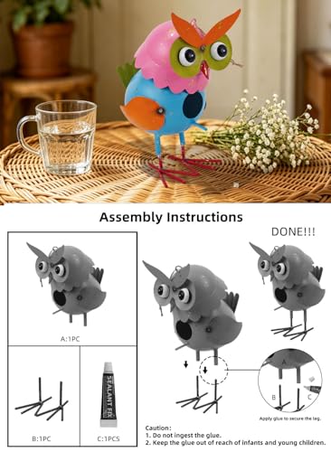 Metal Owl Garden Statues Yard Art Animal Figurines - color: Owl Birdhouse