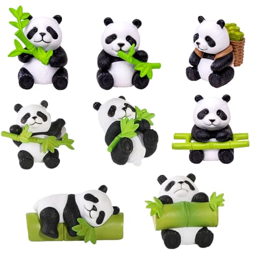 8 Mini Resin Panda Figurines for Garden, Planter and Cake Decor - style: 8PCS mini panda