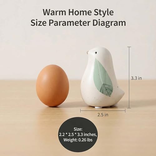 Ceramic Bird Figurine White Green Leaf Bird Statue Tabletop Decor 3.3 Inch - color: Small Bird