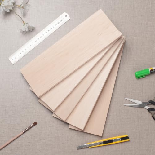 Balsa Wood Sheets 1/2" Thick, 5 PCS 12" x 4" Wooden Pieces for Crafts - size: 12″x4″x1/2″ - 5PCS