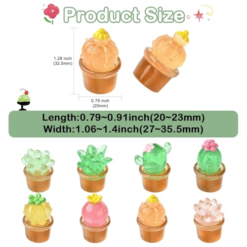 Stiesy Mini Cactus Decor Set 40Pcs, Transparent Resin Cactus Plant Miniature Figurines Display for Home Office Dollhouse Micro Landscape Desktop Decorations,8 Styles - color: Cactus-8 Styles-40pcs