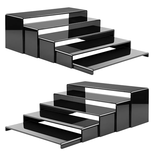 ANDGOO 10 Pack Large Acrylic Display Stands, 2 Set(10”L-11”L-12”L) - color: Black, size: 10Pcs (10.8”L~11.2”L~11.6”L~12”L~12.4”L)