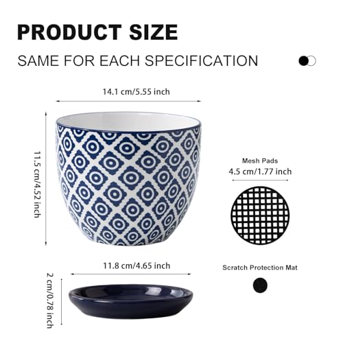 5.6 Inch Ceramic Plant Pots Set of 4 - size: 5.6 Inch