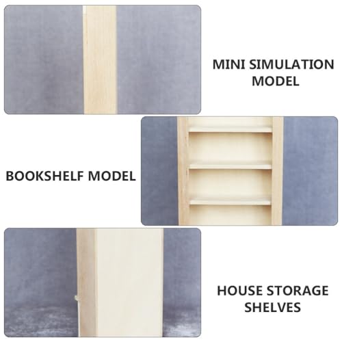 Ipetboom Mini Bookcase for Dollhouse Mini Furniture Model Storage Shelf House Simulation Accessory for 1/12 Scale Doll House Display DIY Craft Decor 6.10 X 3.66 X 1.10 in