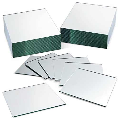 Bright Creations Square Mirror Tiles - 4 in, Silver, Pack of 50 - for Crafts & Table Centerpieces - Mirror Mosaic Tiles - size: 4 inches