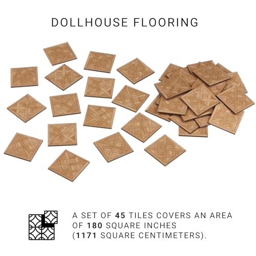 Miniature Parquet Flooring Tiles for Dollhouse Interiors, 1:12 or 1:6 Scale Flooring for Architectural Modeling and Diorama, REDUCIO! - color: Sunlit Parquet