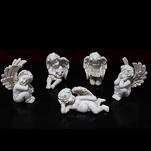 5pcs Miniature Angel Figurine for Outdoor Micro Landscape Lawn Décor