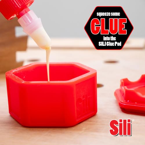 Sili Glue Brush Kit with Micro Wood Glue Applicator Brushes & Storage Pod