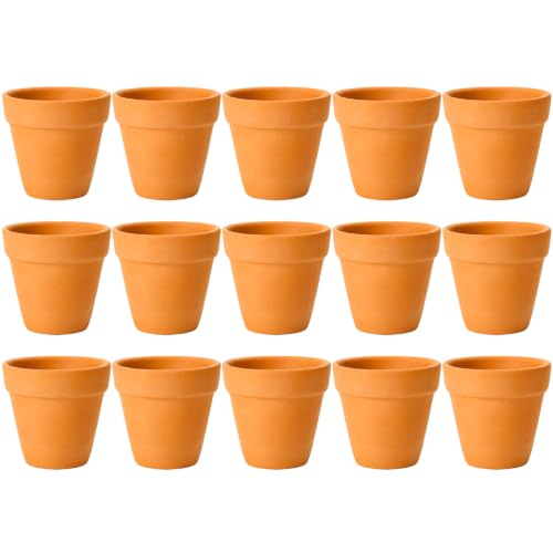 ONEST 15 Pieces Miniature Tiny Clay Pots Mini Flower Pottery Planter for DIY Garden Plants Office Home Decoration - color: 15 Pieces