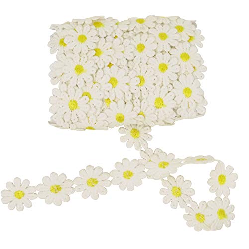 Honbay 5 Yards Decorating Lace Embroidered Trim Ribbons for Sewing or Craft Decoration (Daisy) - color: Daisy