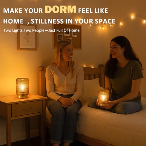 2 Pack Battery Operated Decorative Aesthetic Lamp with Timer for Bedside,Small Cordless Table Lamps with LED Warm Bulb for Bookshelf/Entryway/Nightstand/Dorm/Coffee Table/Office Cubicle Decor(Golden) - color: Amber, size: 2 pack