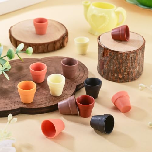 24Pcs Mini Vase Decorations Small Mini Flowerpot Garden Pot Ornaments Micro Landscape Dollhouse Accessories Pretending Prop Decorations Small Flower Vase Deco Table Garden Decor - style: Flower Vase-6