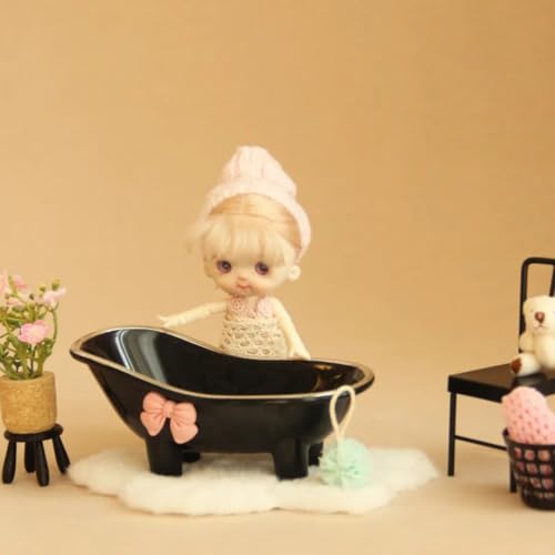 3 Pcs 1:12 Dollhouse Miniature Bathtub, Doll Bathroom Furniture Accessory - color: White