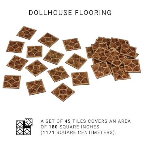 Miniature Parquet Flooring Tiles for Dollhouse Interiors, 1:12 or 1:6 Scale Flooring for Architectural Modeling and Diorama, REDUCIO! - color: Baroque Brown
