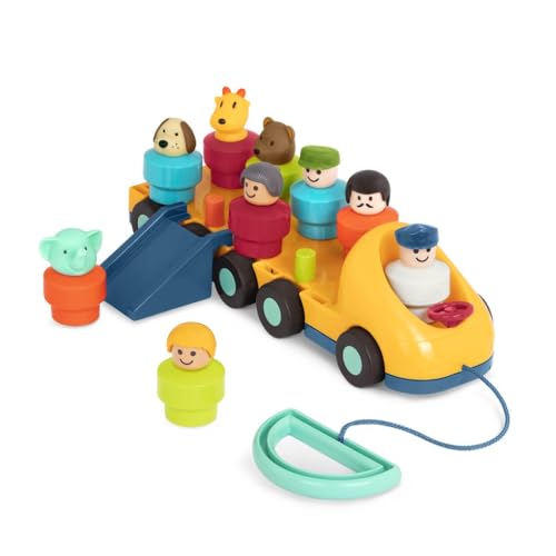 Battat Toy Bus for Toddlers, Spinning Bus with 9 Figures and Ramp, Vehicles - style: Spinning Bus