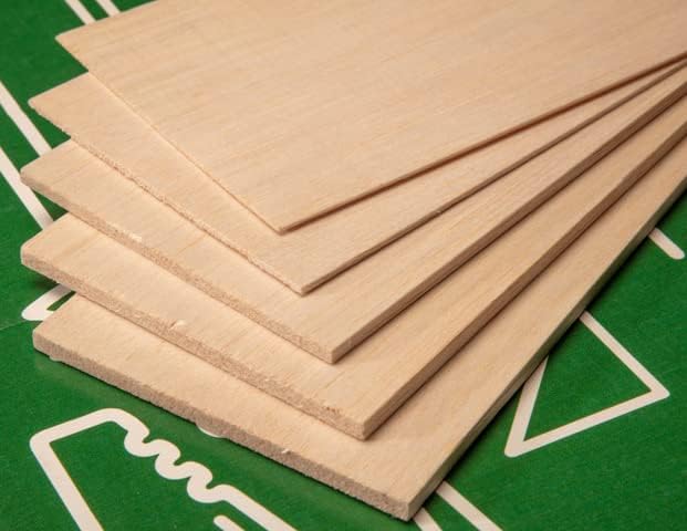 Balsa Wood Sheets, Model Grade Hobby Craft Balsa Wood Thin Plank, Perfect for Modeling, Crafts, Hobbies, Laser, Wood Burning, Glider Airplanes by Binos (12" x 4" x 1/16", Pack of 10) - color: Pack of 10, size: 12" x 4" x 1/16"