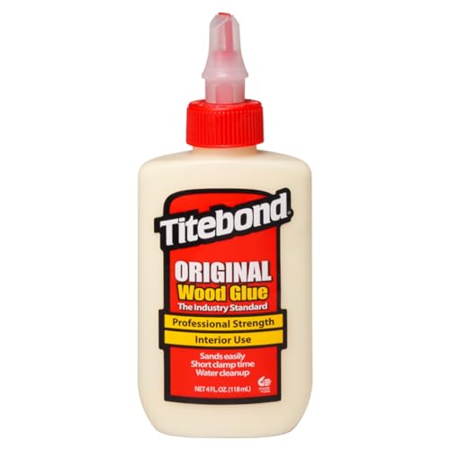 Titebond Original Wood Glue 5062, Industry Standard for Woodworking, Furniture Repair/Assembly, Construction, Home Repair or Modeling, 4 oz - size: 4 fl oz