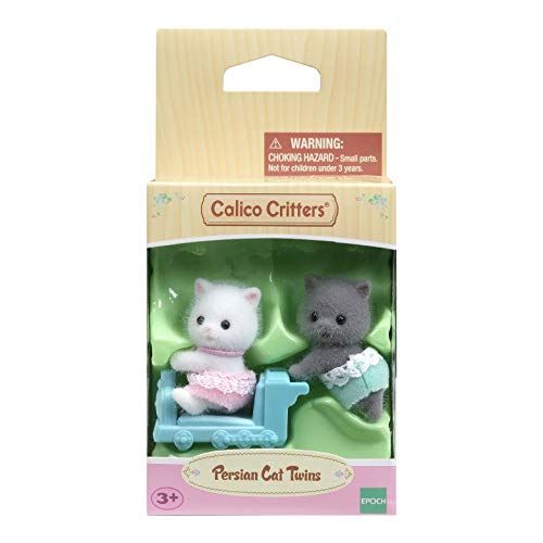 Calico Critters Persian Cat Twins - Two Collectible Figures & Pushcart Accessory Included - style: Persian Cat Twins