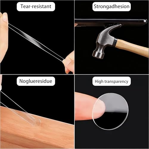 340 Pack Double Sided Adhesive Dots with Peel Handle, 4 Size