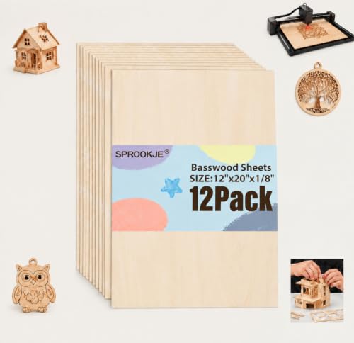 Basswood Sheets 12"x20"x1/8", 12 Pack - color: 12 Pack, size: 12"x20"