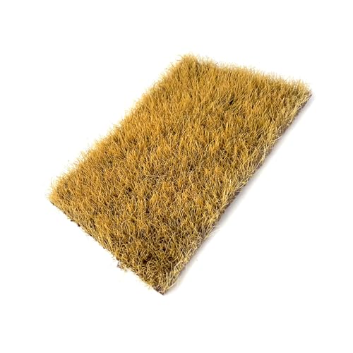 Miniature Model Grass Tufts & 8mm Static Grass Sheets for Diorama - 3.27x2.17 Inch Terrain Scenery for Railway, Train, Car Diorama & Miniature Scene Models (Straw Yellow) - color: Straw Yellow