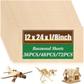 Riakrum Basswood Sheets Plywood Board Unfinished Wood Boards for Crafts for DIY Laser Projects Architectural Mini House Building Hobby Model Making(12 x 24 x 1/8 Inch,36) - size: 12 x 24 x 1/8 Inch