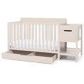 Delta Children Maya 5-in-1 Convertible Crib and Changer with Storage, Converts to Toddler Bed, Daybed, Sofa & Full Bed, Greenguard Gold Certified, 3 Mattress Heights for Baby, Soft Beige - color: Soft Beige