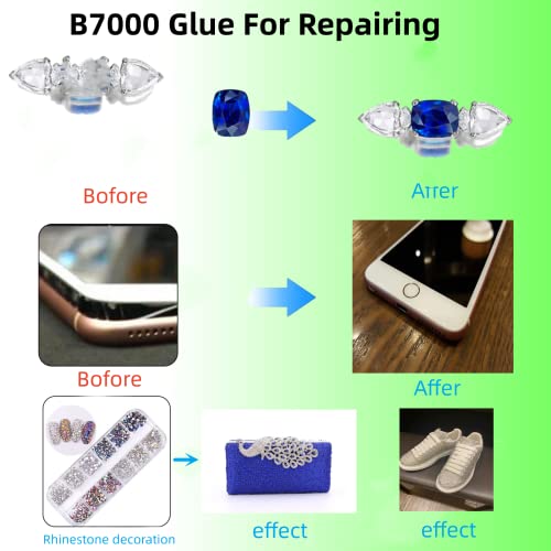 YiJieWZT B 7000 50 ml Clear Glue for Phones, Super Glue, Jewelry Glue, 1.6 fl.oz - with 1 Opening Pry Tool, 2 Rubber Bands - size: 50ML