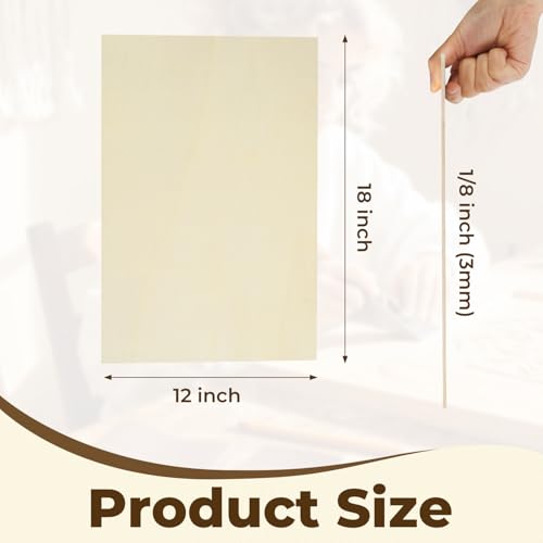 24 Pack Basswood Plywood Sheets 12"x18"x1/8", Basswood for Laser Cutting - color: 24 Pack, size: 12"x18"