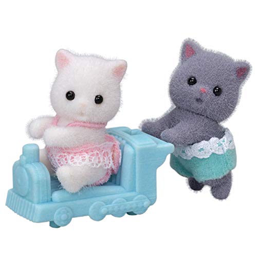 Calico Critters Persian Cat Twins - Two Collectible Figures & Pushcart Accessory Included - style: Persian Cat Twins