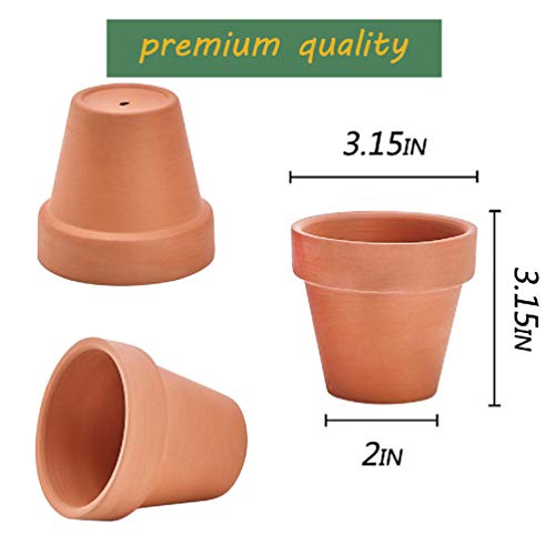3 Inches Terracotta Clay Pots Pack of 26 pcs- Pottery Fleshy Flower Planter with Drainage Hole，for DIY Home and Office Desktop/Windowsill/Ornament Decoration Wedding
