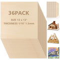 Adrattnay 36Pcs Basswood Sheets 1/16 x 12 x 12 inch - 1.5mm Basswood Sheets - color: 36PCS