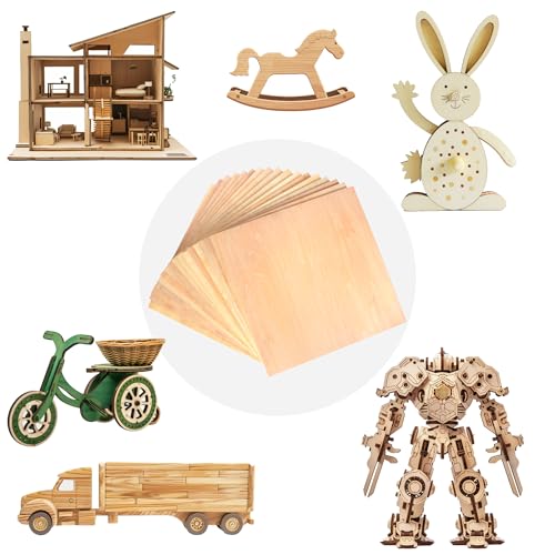 30 Pack 12"x12"x1/8" Basswood Sheets for Crafts,3mm Craft Wood Plywood,Unfinished Wood,for DIY Ornaments and Model Engraving,Wood for Laser Cutting,Architectural Models,Drawing,Wood Burning