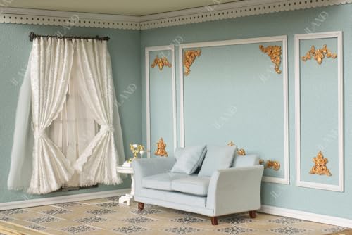 iLAND Miniature Dollhouse Accessories Metal Dollhouse Curtain Rods 2pcs Crown Toppers w/Brackets Rings for Easy Installing, Premium Copper Color 1/12 Accessories, Classic Decor for Doll House Window - style: Premium Bronze