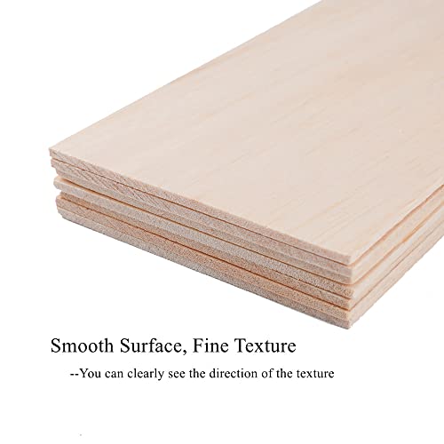 12 Pack Balsa Wood Sheets 1/16 x 4 x 8 Inch Unfinished Natural Wood - size: 8 x 4 x 1/16 inch
